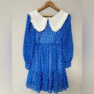 Love‎ + Harmony Cottaegecore Floral Flowy Blue Dress Size S